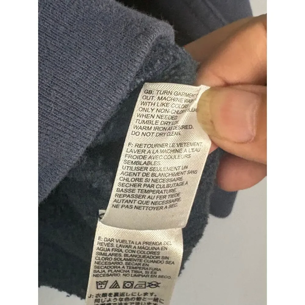 The North Face Logo Pullover Hoodie Navy Blue Size L